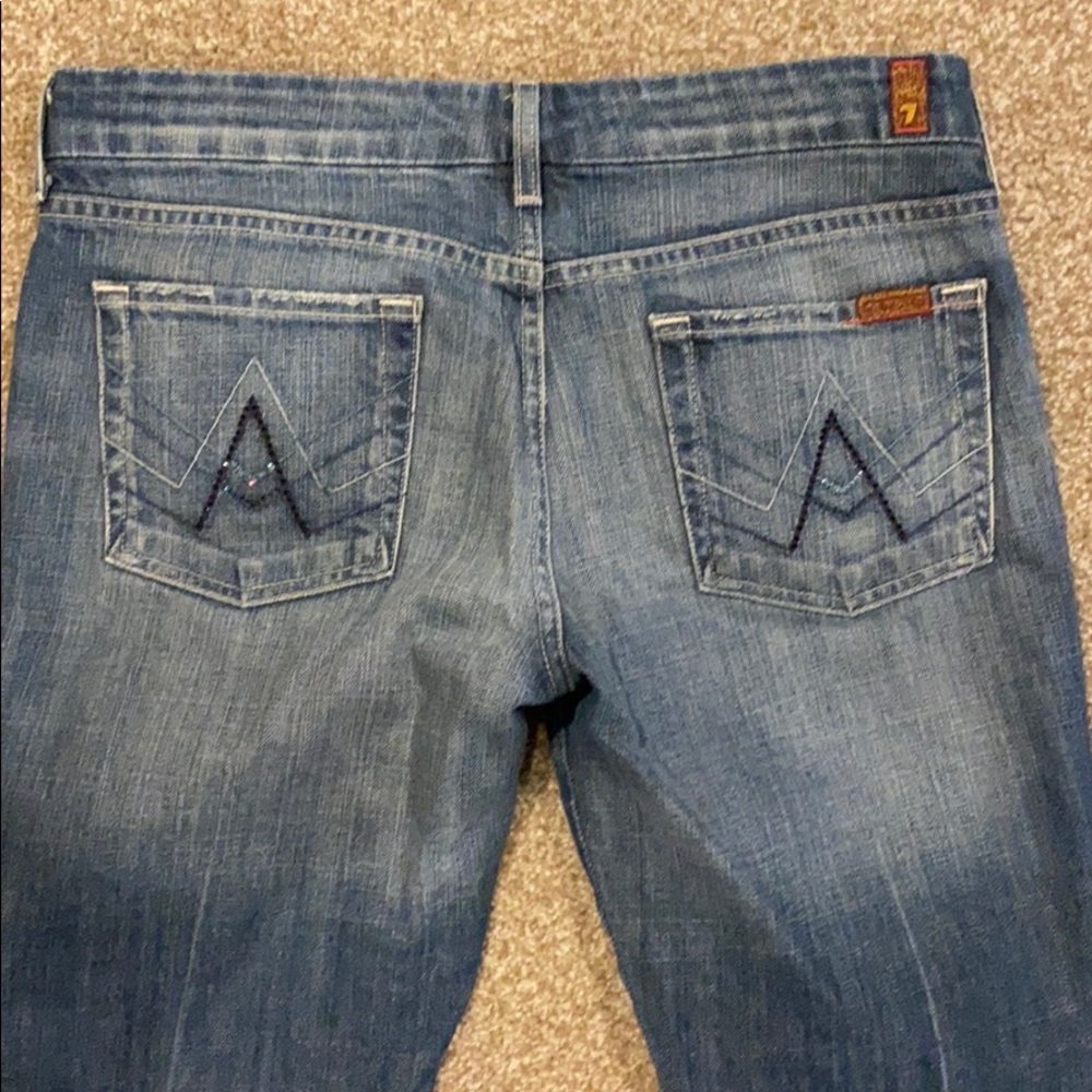 7 FAM A pocket jeans w/back pocket bling